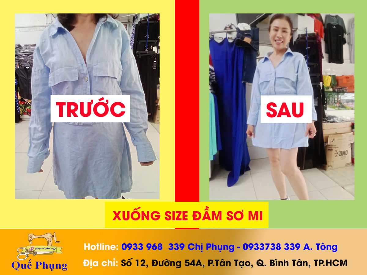 XUỐNG SIZE ĐẦM SƠ MI 